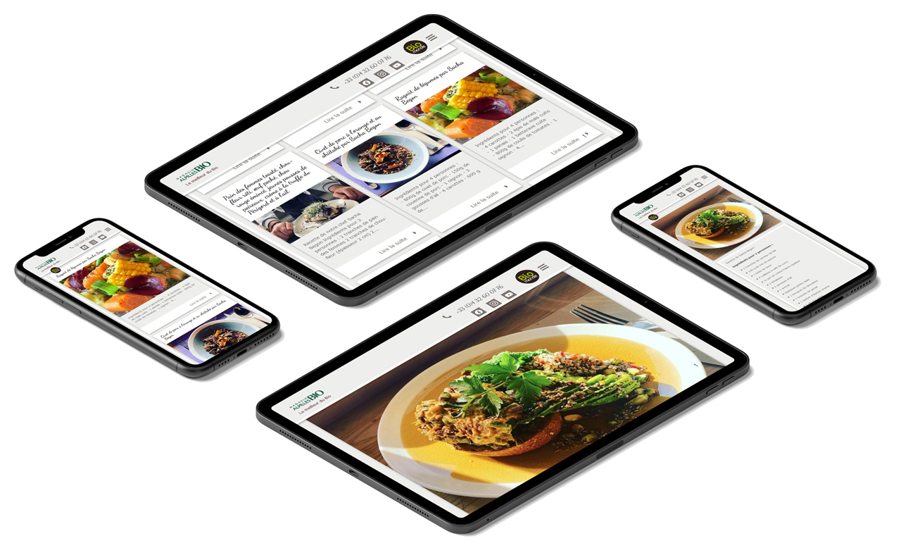 Site alpillesbio.com mockup ipad pro et iphone